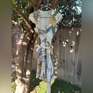 ZARA Tropical Linen Dress, NWOT